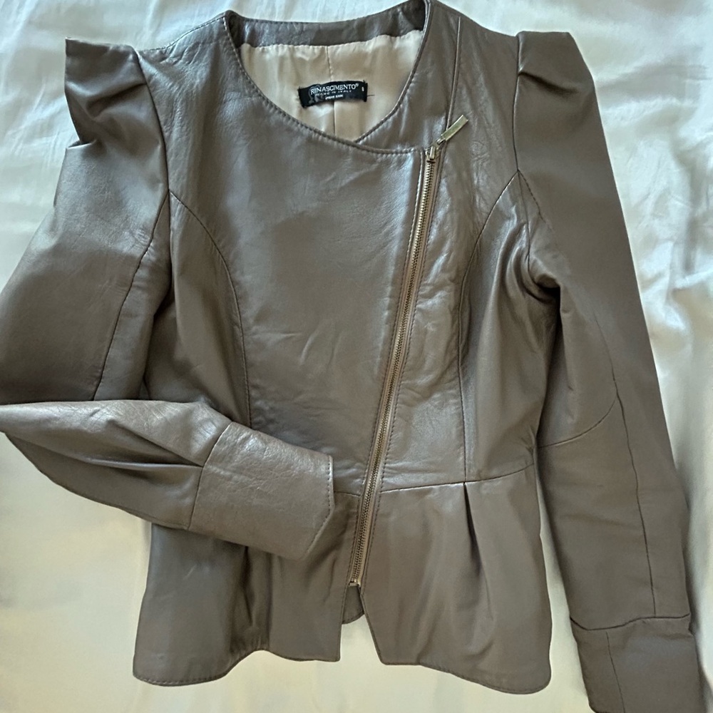 Vintage Tan Leather Jacket from Italy